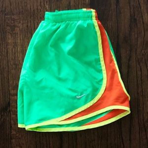 Neon Green and Orange Nike Tempo Shorts- SZ small
